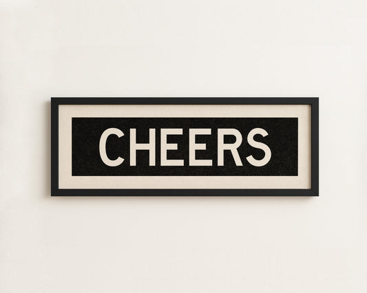 Framed Cheers Bus Scroll Sign