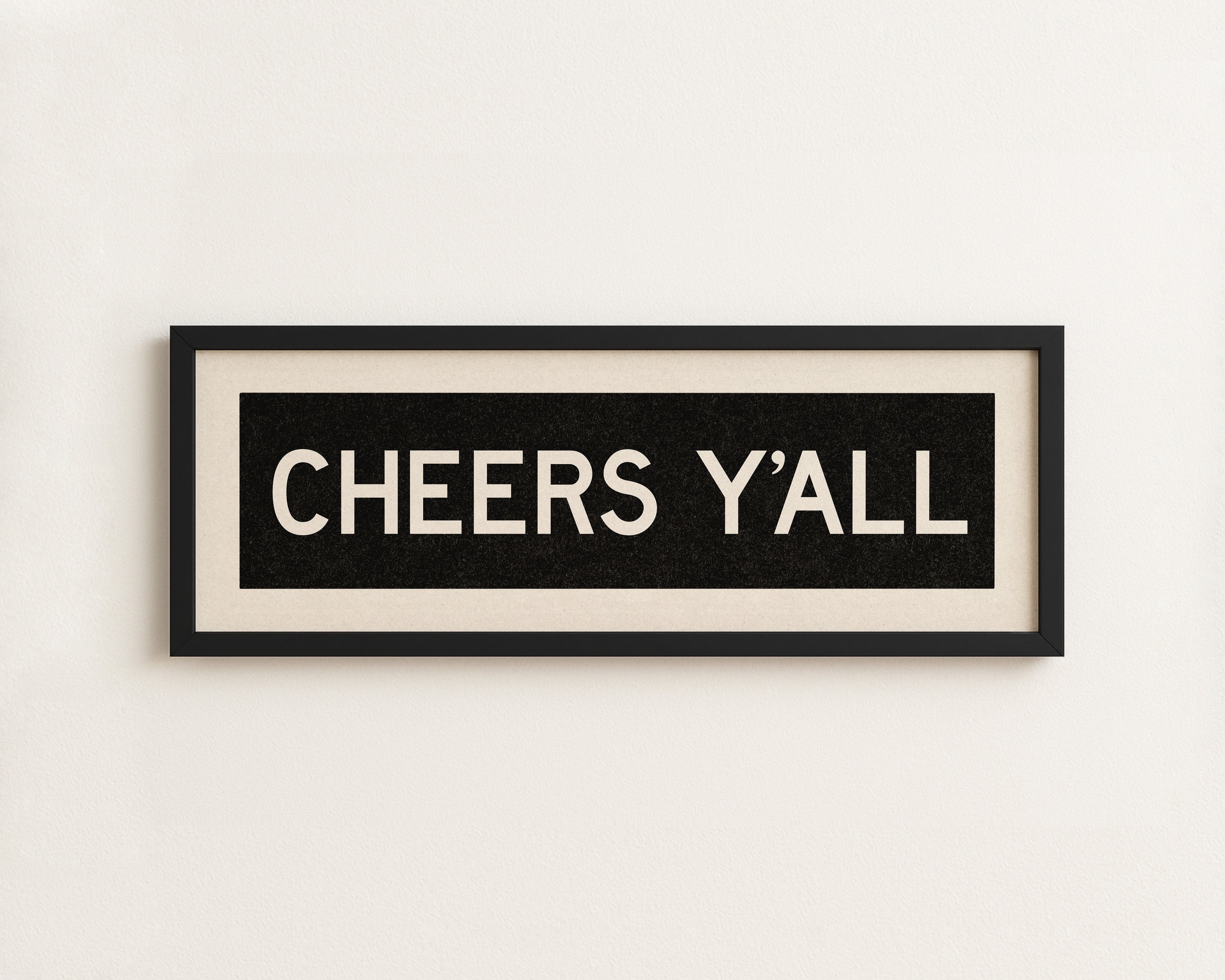 Framed Cheers Y'all Bus Scroll Sign - Tejas Country Club