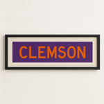 Framed Clemson Purple and Orange Bus Scroll - Tejas Country Club
