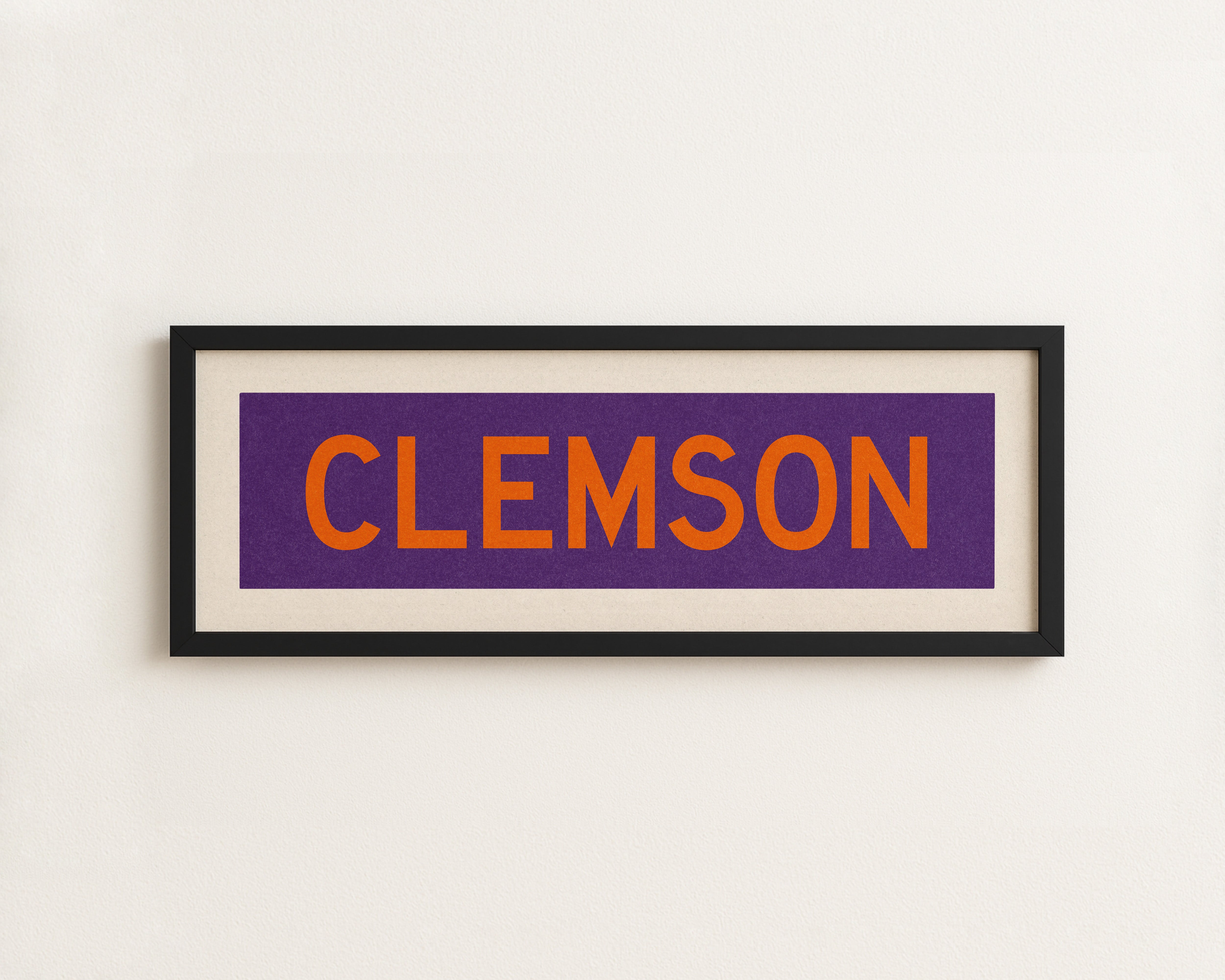 Framed Clemson Purple and Orange Bus Scroll - Tejas Country Club