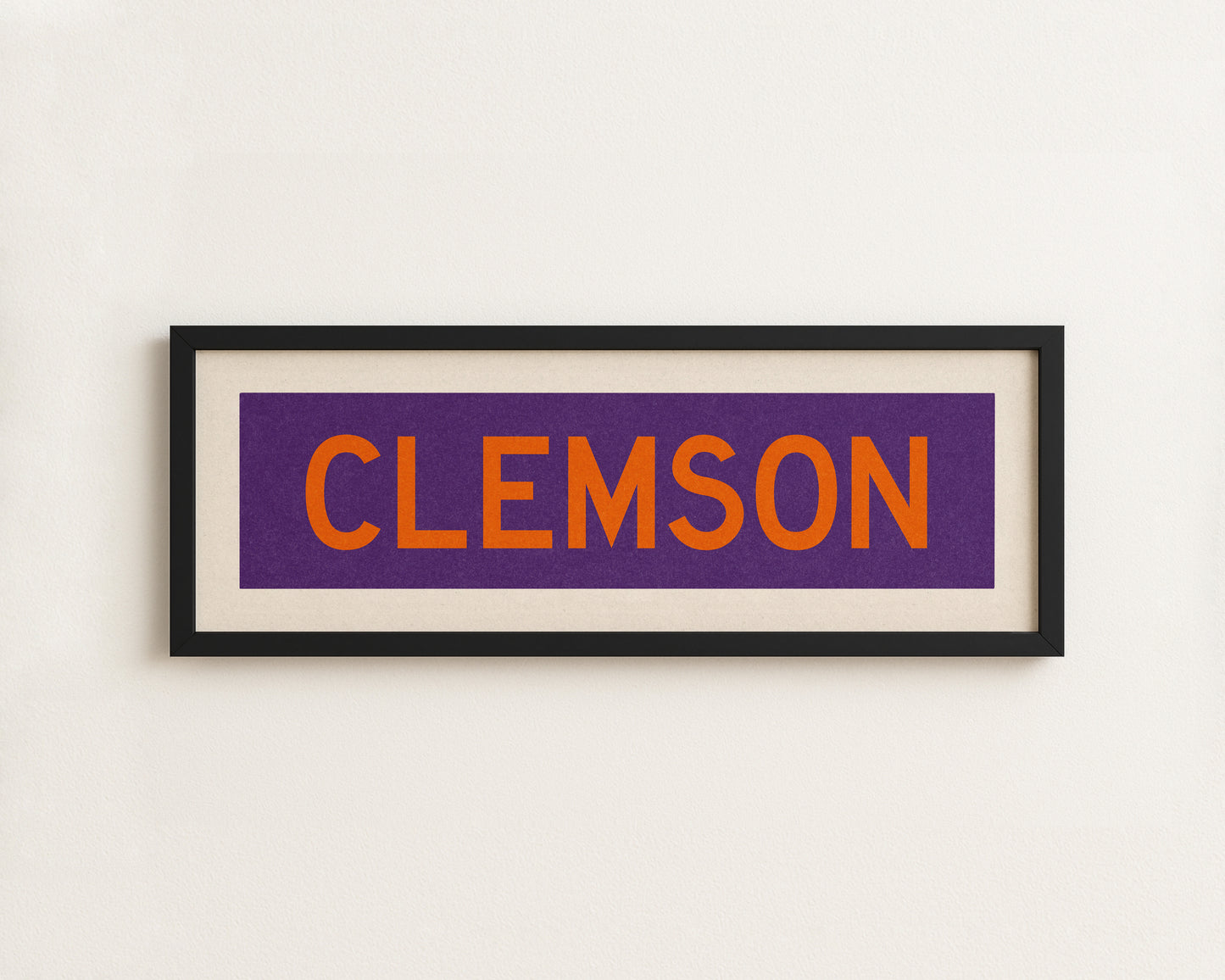 Framed Clemson Purple and Orange Bus Scroll - Tejas Country Club
