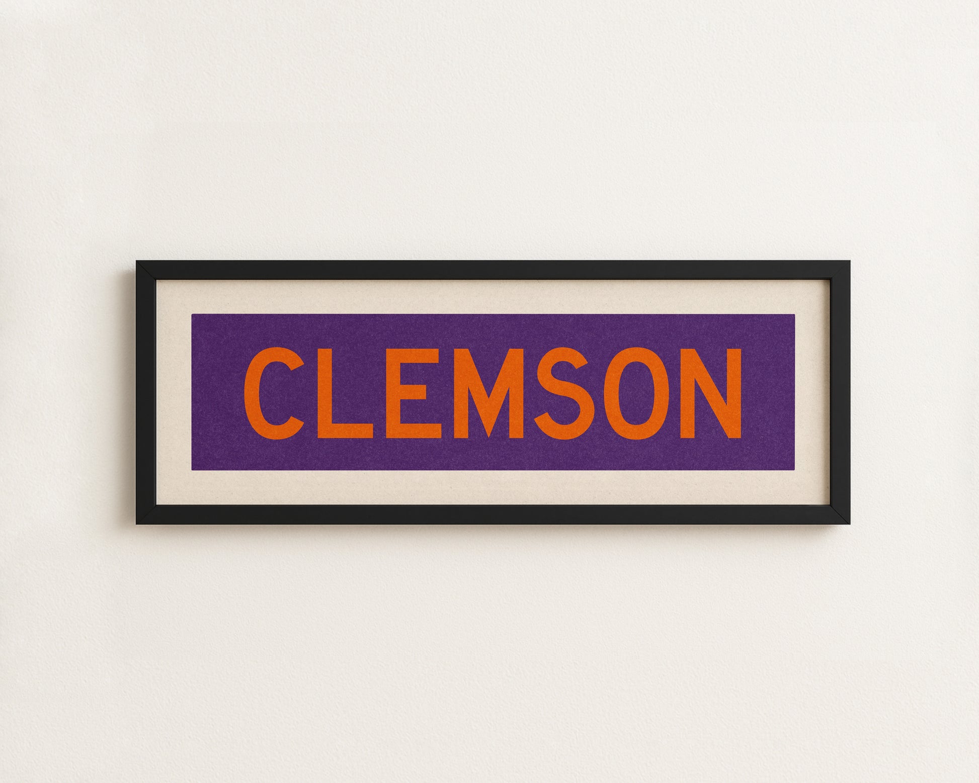 Framed Clemson Purple and Orange Bus Scroll - Tejas Country Club