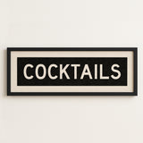 Framed Cocktails Bus Scroll Sign