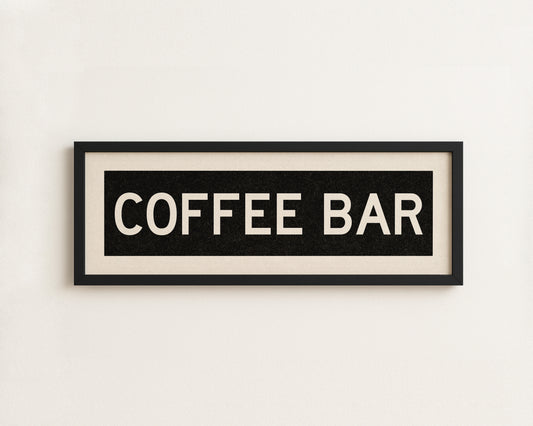 Framed Coffee Bar Bus Scroll Sign