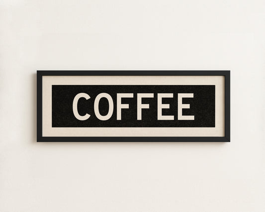 Framed Coffee Bus Scroll Sign
