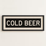 Framed Cold Beer Bus Scroll Sign - Tejas Country Club