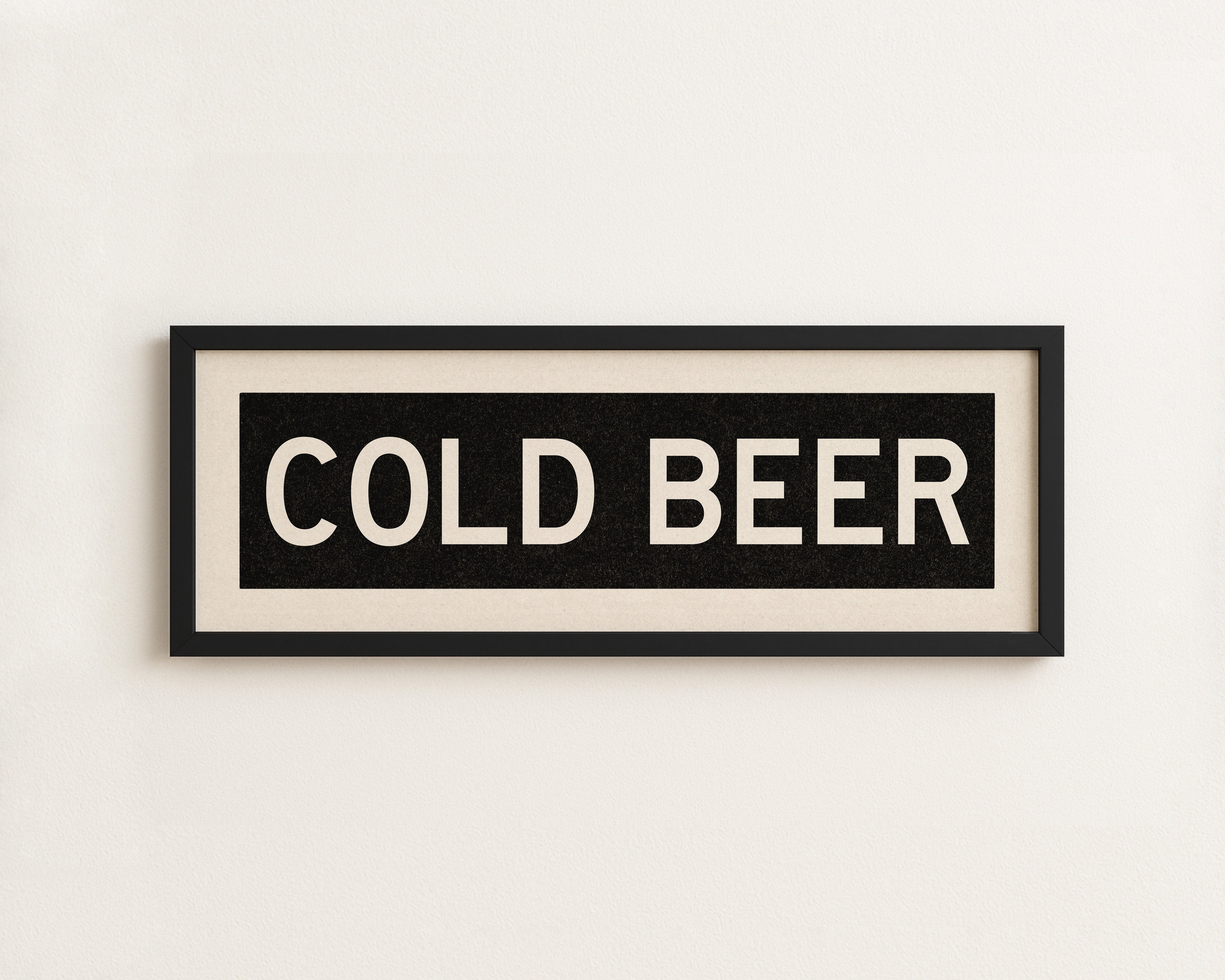 Framed Cold Beer Bus Scroll Sign - Tejas Country Club