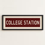Framed College Station Maroon Bus Scroll - Tejas Country Club