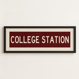 Framed College Station Maroon Bus Scroll - Tejas Country Club