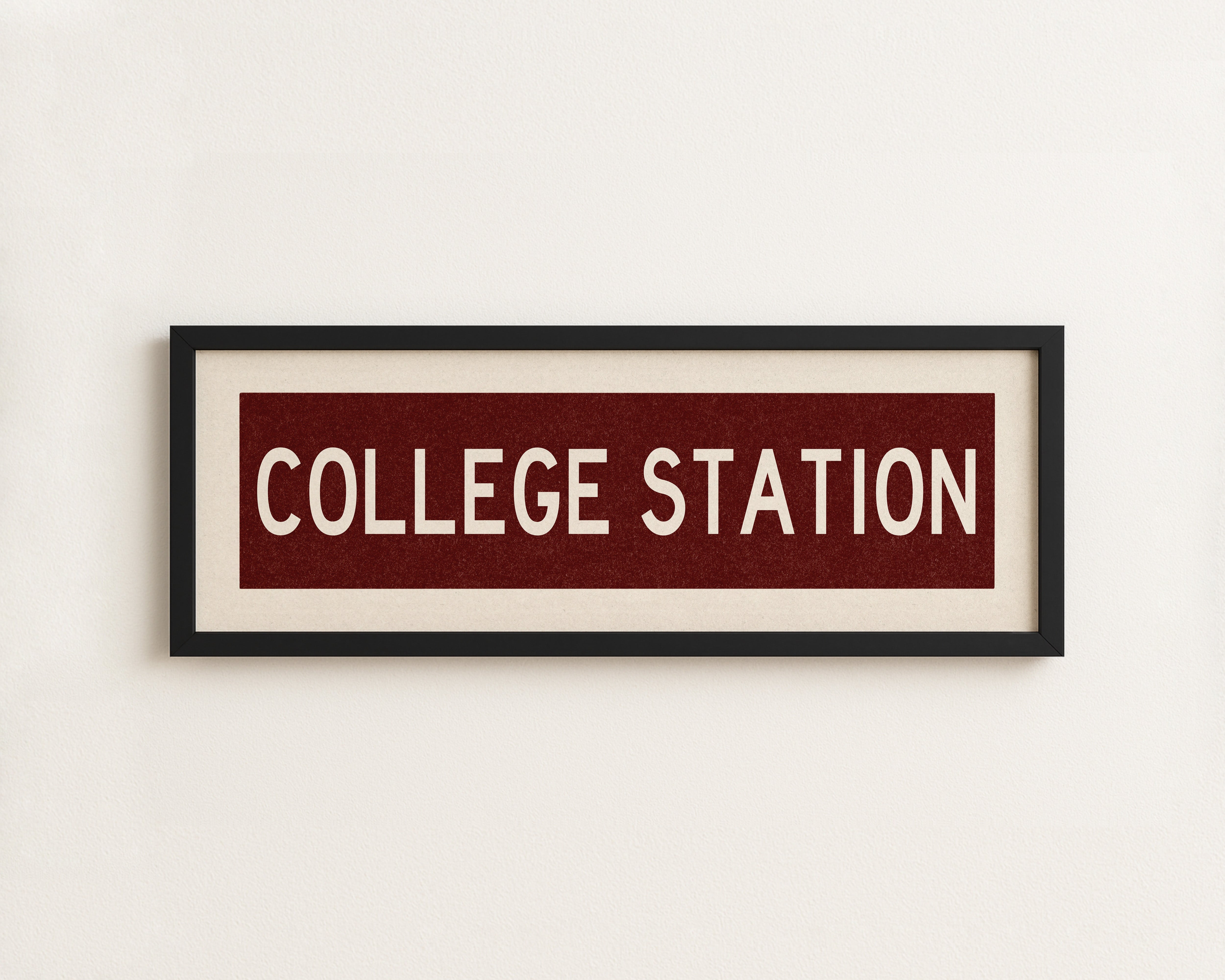 Framed College Station Maroon Bus Scroll - Tejas Country Club