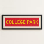 Framed College Park Red and Gold Bus Scroll - Tejas Country Club