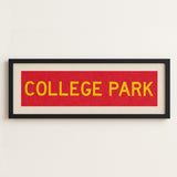Framed College Park Red and Gold Bus Scroll - Tejas Country Club