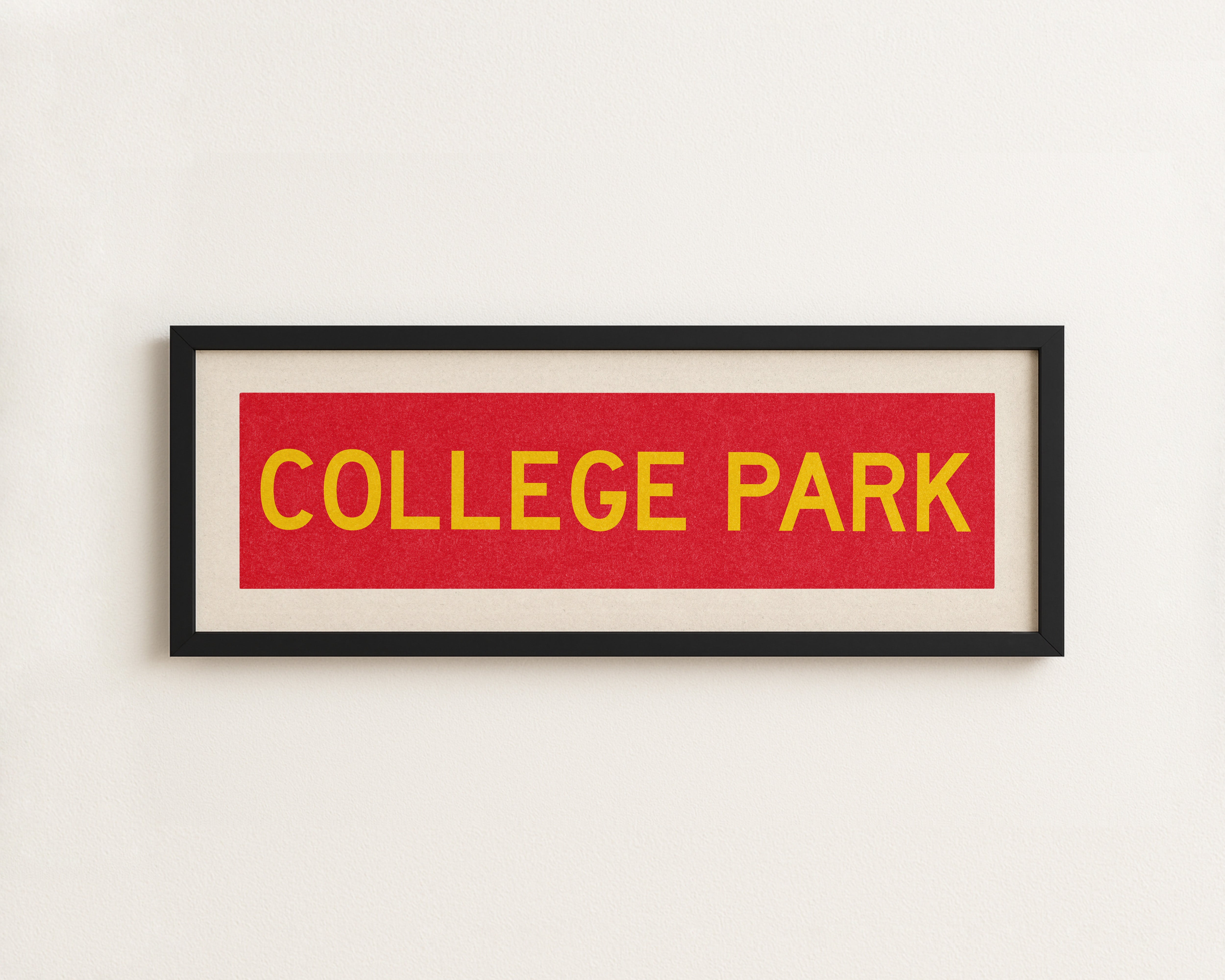 Framed College Park Red and Gold Bus Scroll - Tejas Country Club