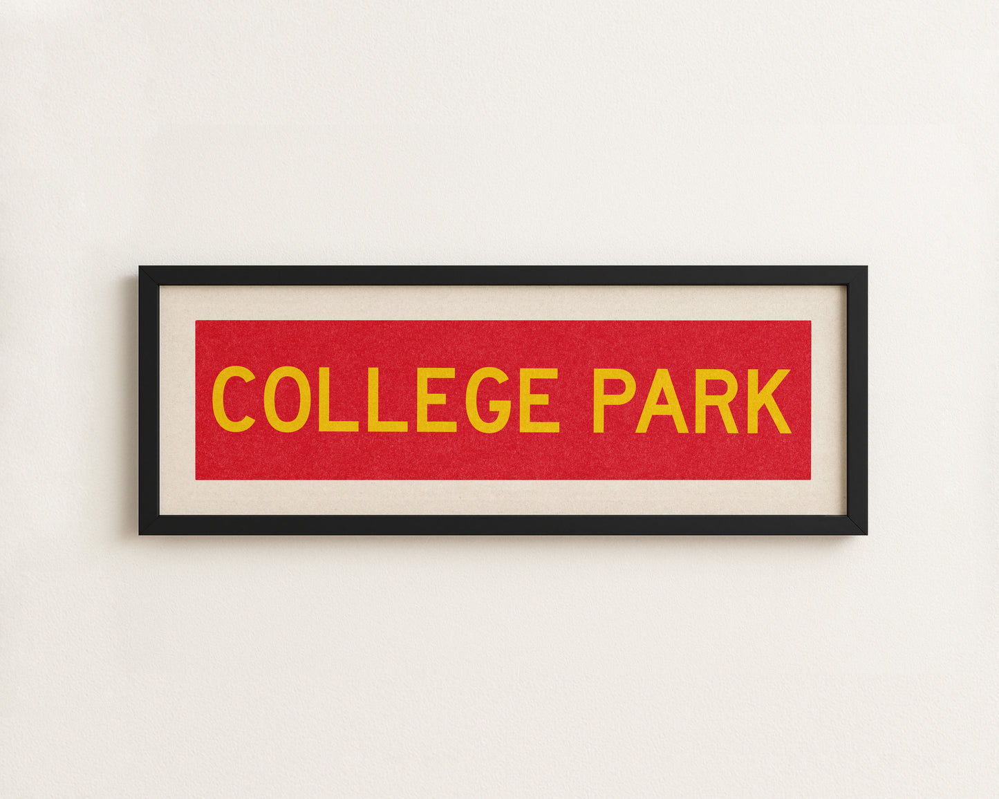 Framed College Park Red and Gold Bus Scroll