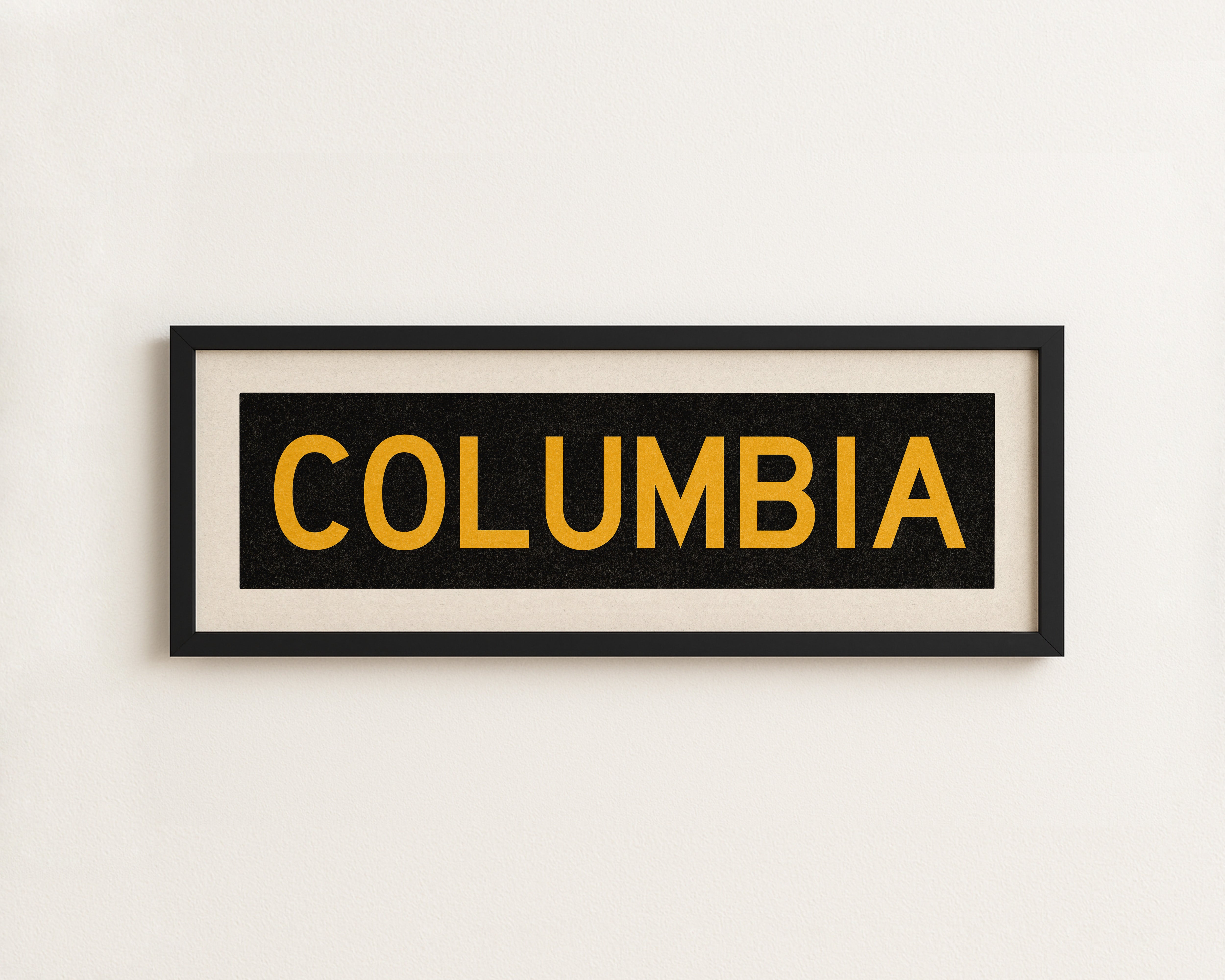 Framed Columbia Black and Gold Bus Scroll - Tejas Country Club