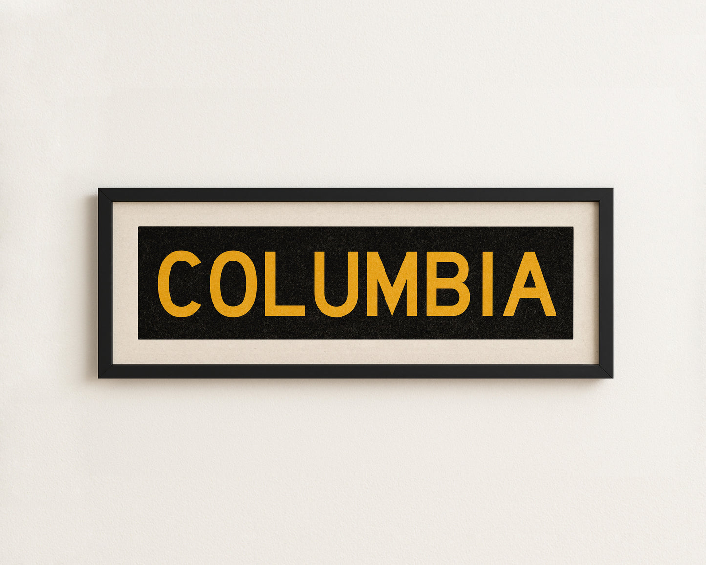 Framed Columbia Black and Gold Bus Scroll