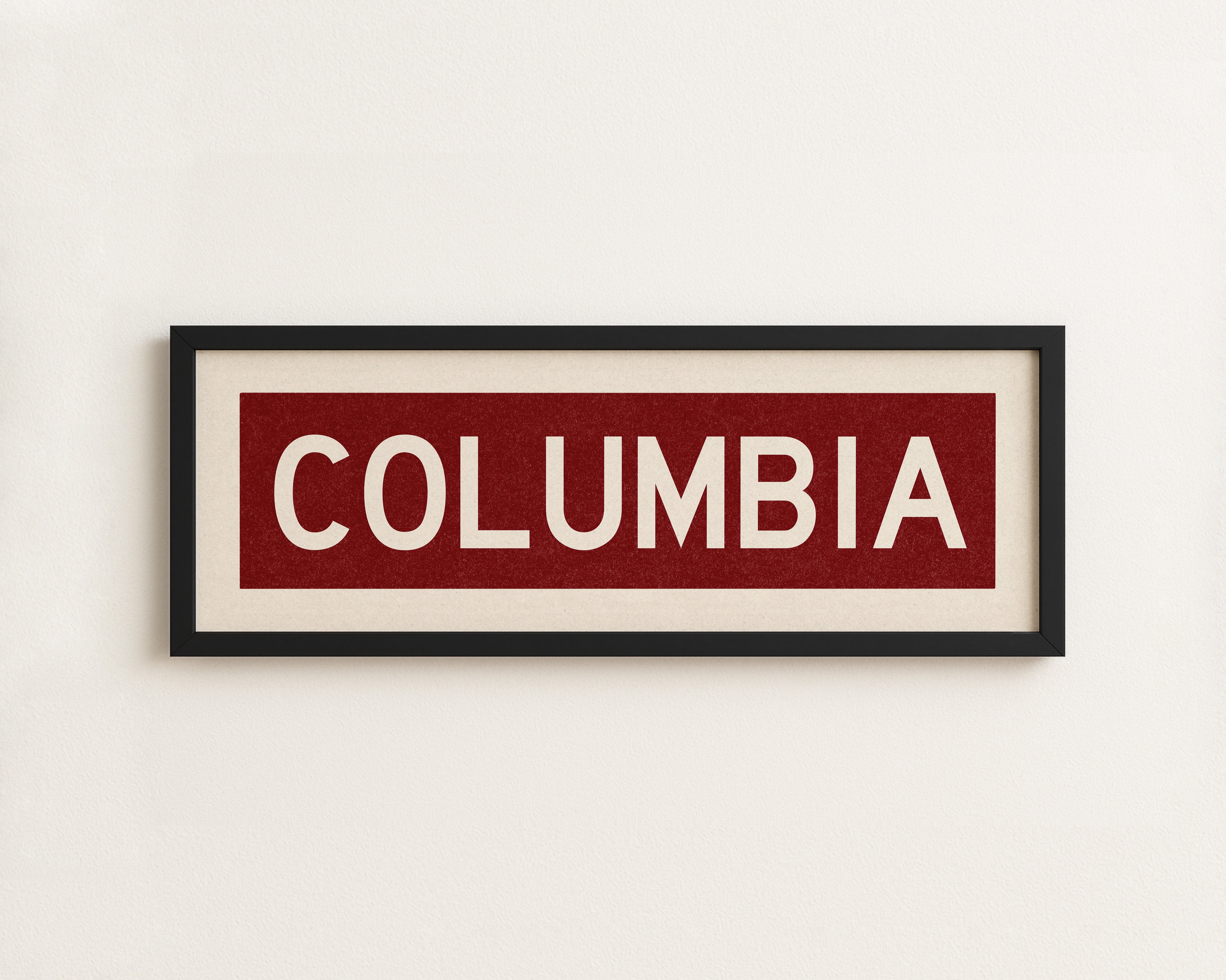 Framed Columbia Scarlet Bus Scroll - Tejas Country Club
