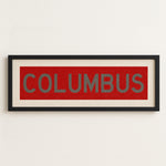 Framed Columbus Red Bus Scroll - Tejas Country Club
