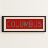 Framed Columbus Red Bus Scroll - Tejas Country Club