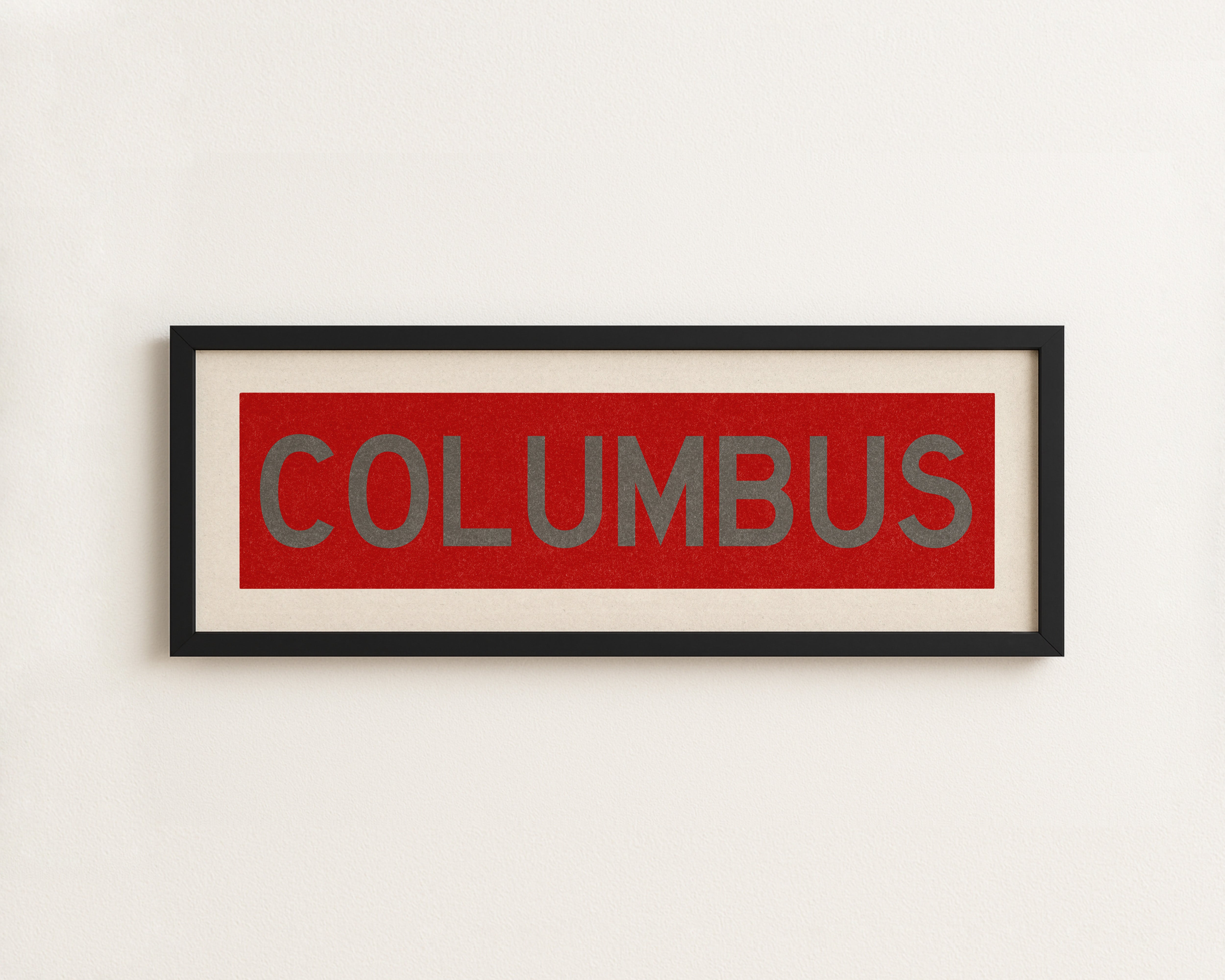 Framed Columbus Red Bus Scroll - Tejas Country Club