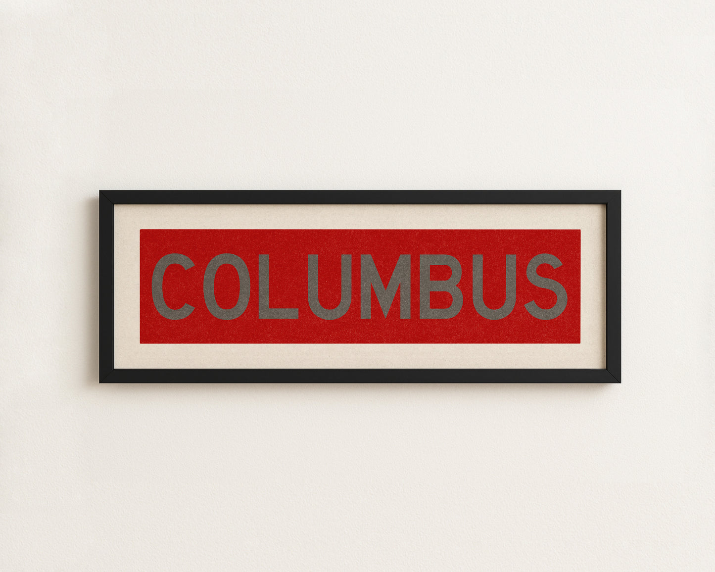Framed Columbus Red Bus Scroll