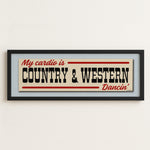 Framed Country & Western Cardio Bumper Sticker Art Print - Tejas Country Club