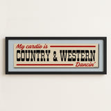 Framed Country & Western Cardio Bumper Sticker Art Print - Tejas Country Club
