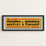 Framed Country & Western Cardio Gold Bumper Sticker Art Print