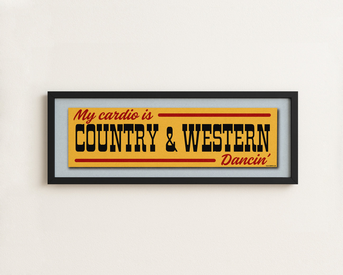 Framed Country & Western Cardio Gold Bumper Sticker Art Print
