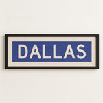 Framed Dallas Blue and White Bus Scroll - Tejas Country Club