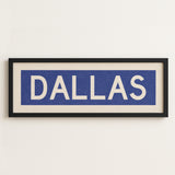 Framed Dallas Blue and White Bus Scroll - Tejas Country Club