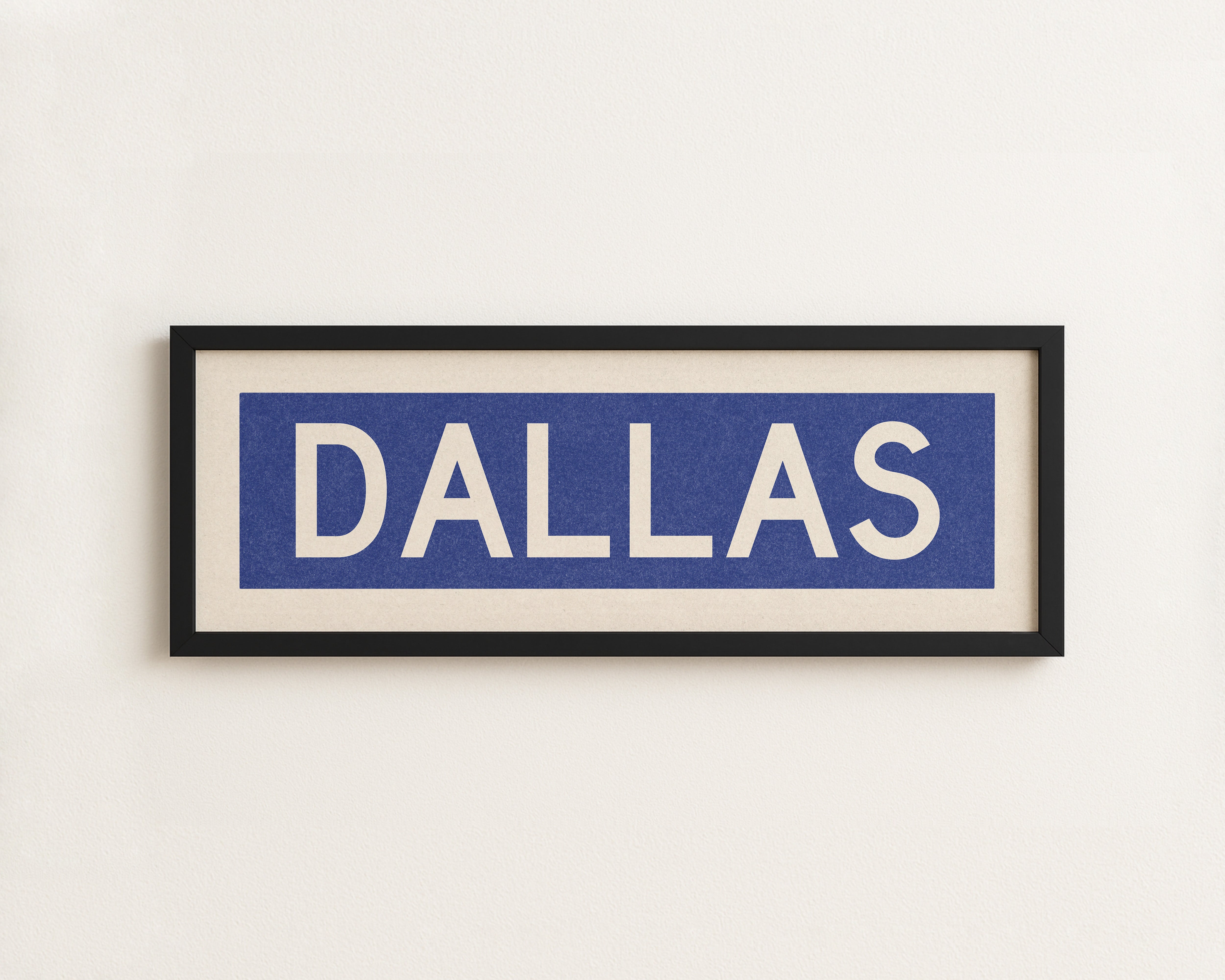 Framed Dallas Blue and White Bus Scroll - Tejas Country Club
