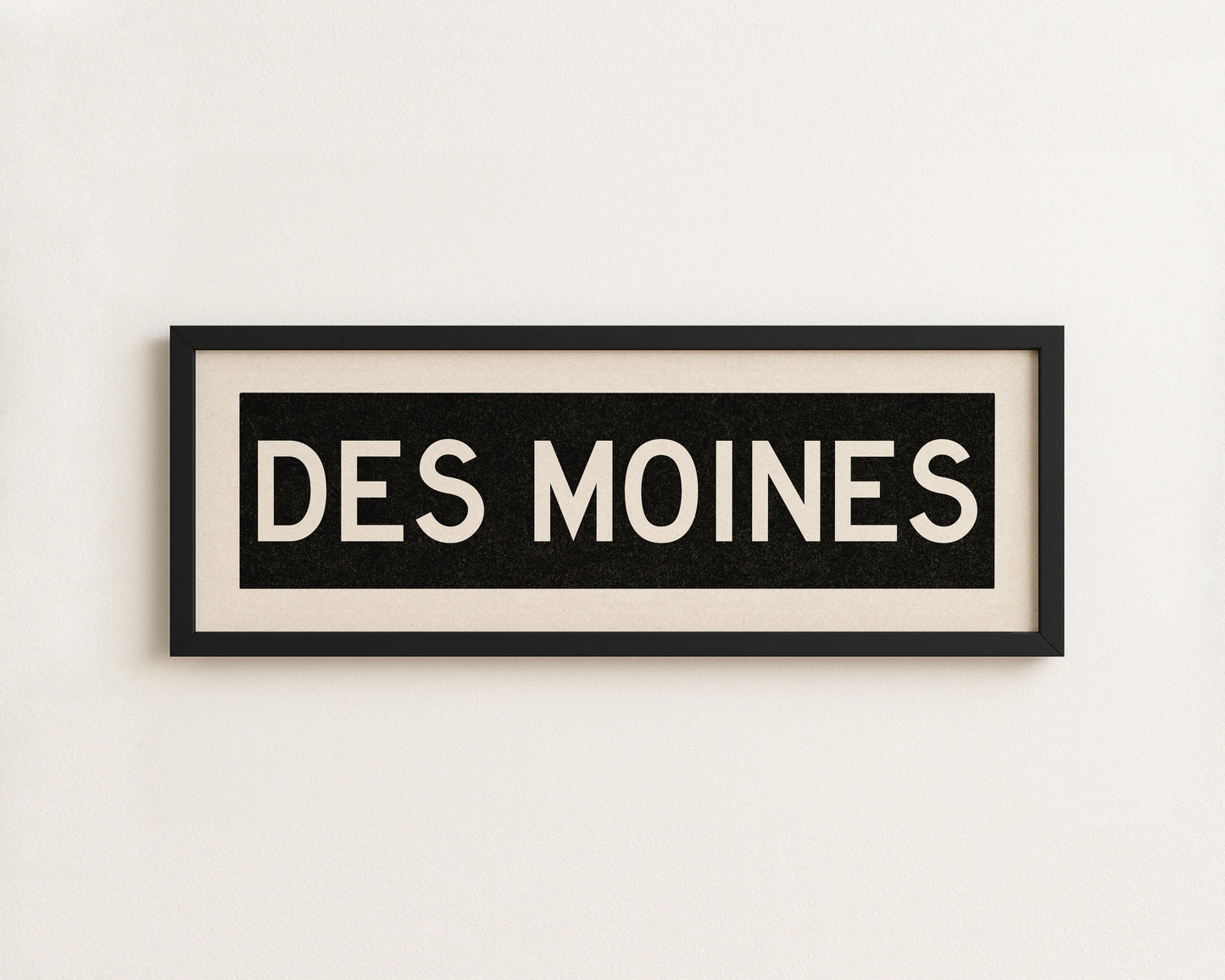Framed Des Moines Bus Scroll Sign