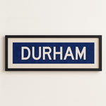 Framed Durham Blue Bus Scroll - Tejas Country Club
