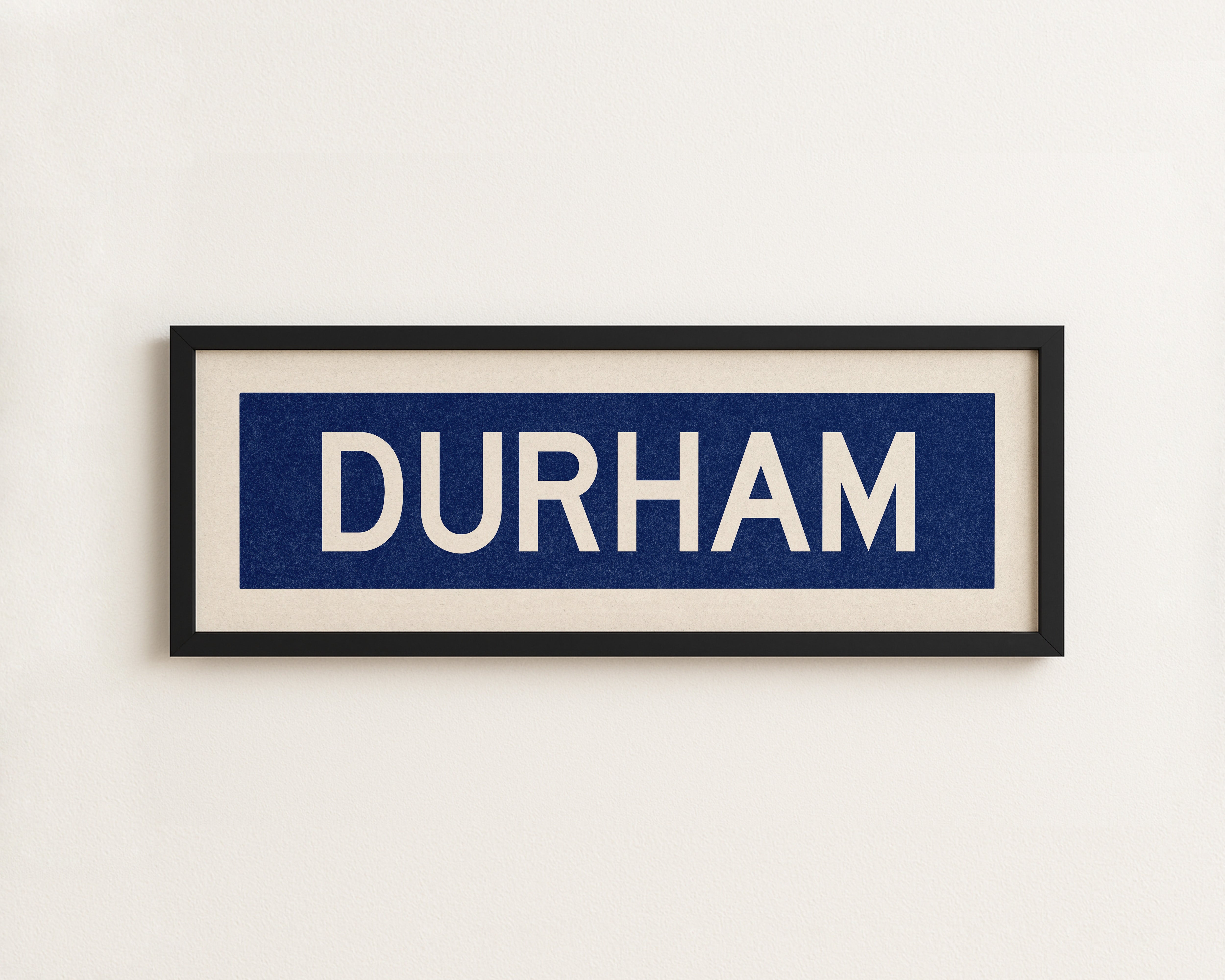 Framed Durham Blue Bus Scroll - Tejas Country Club