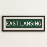 Framed East Lansing Green Bus Scroll - Tejas Country Club