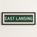 Framed East Lansing Green Bus Scroll - Tejas Country Club