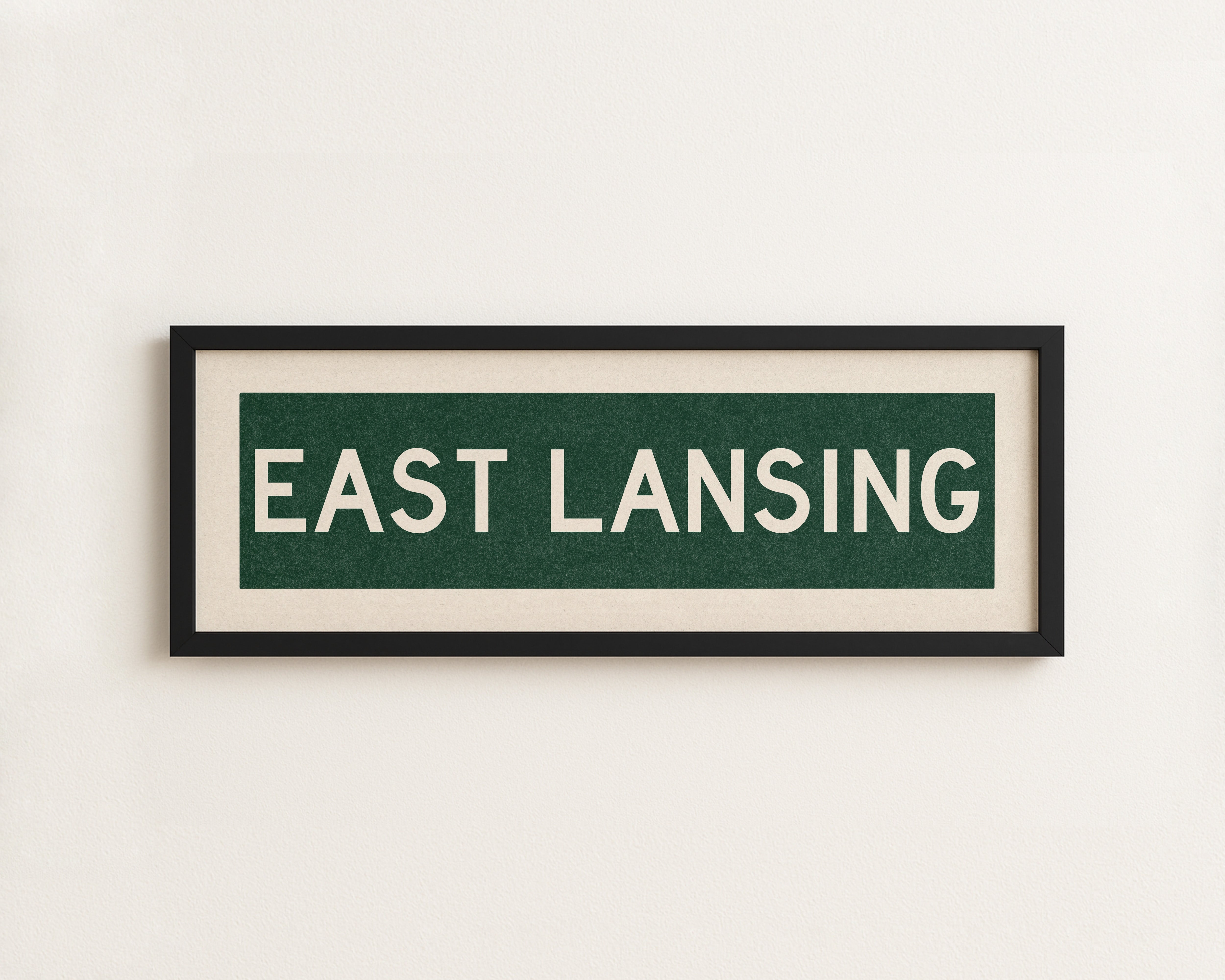 Framed East Lansing Green Bus Scroll - Tejas Country Club