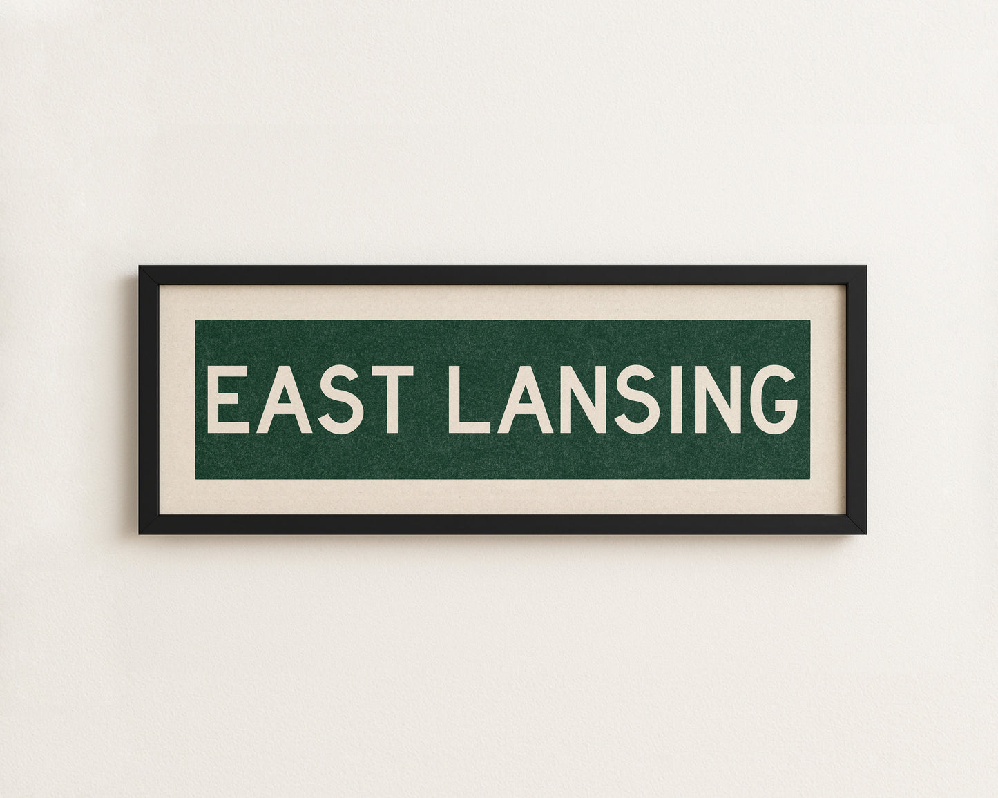 Framed East Lansing Green Bus Scroll