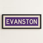 Framed Evanston Purple Bus Scroll - Tejas Country Club