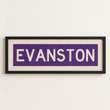 Framed Evanston Purple Bus Scroll - Tejas Country Club