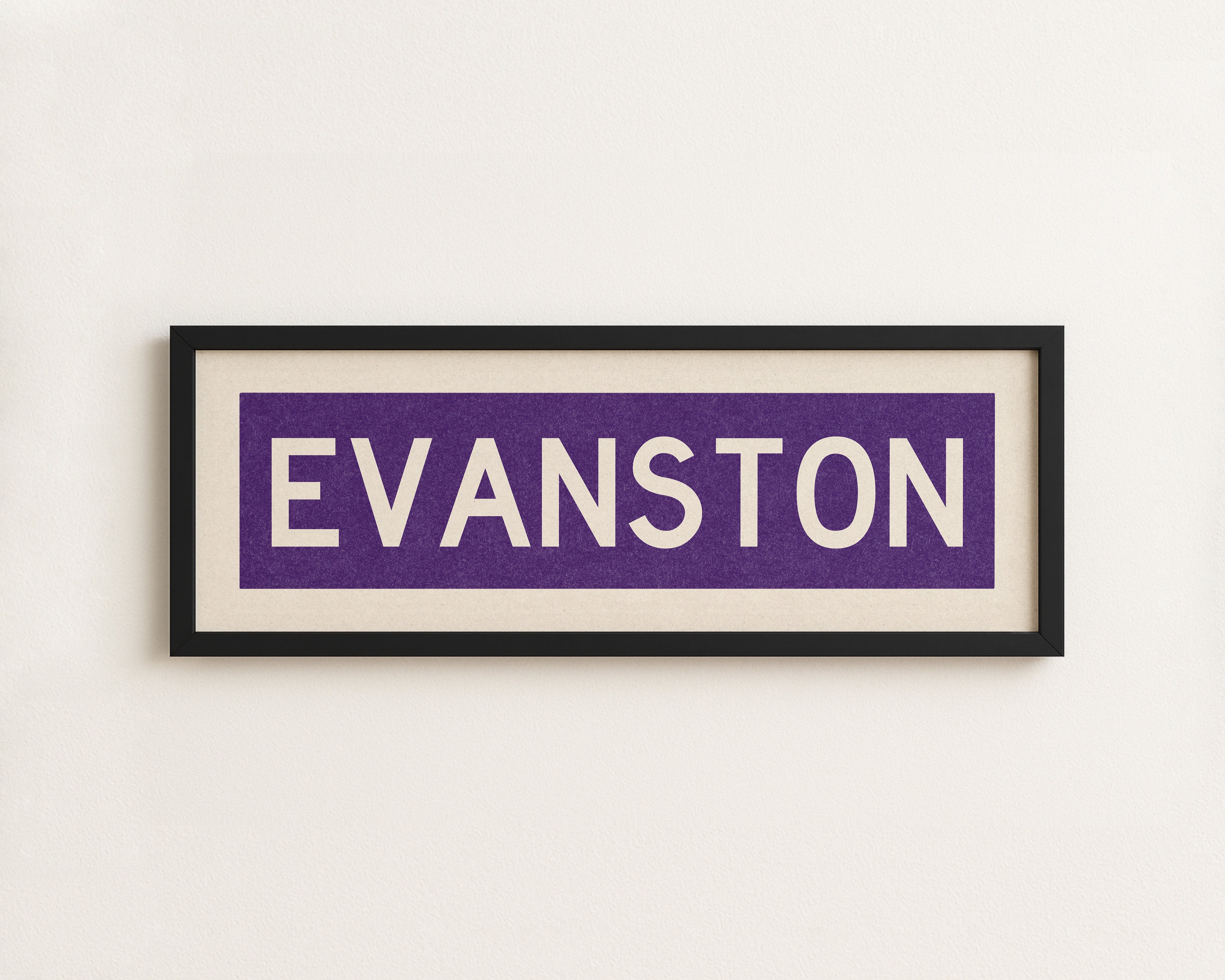 Framed Evanston Purple Bus Scroll - Tejas Country Club