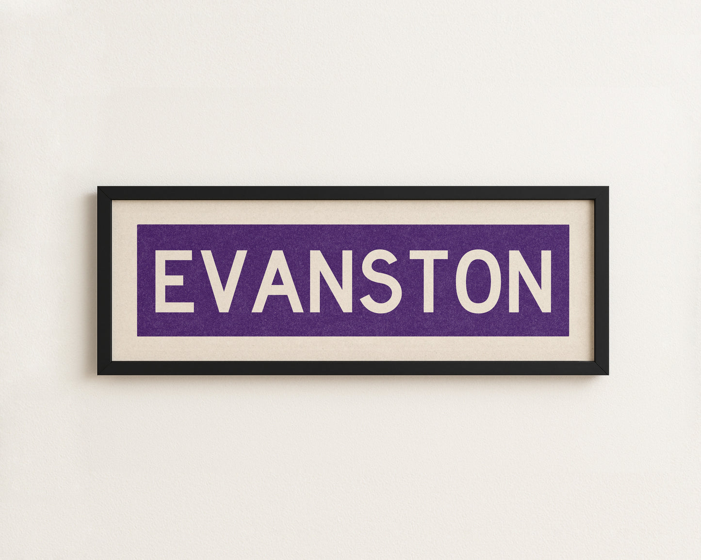 Framed Evanston Purple Bus Scroll