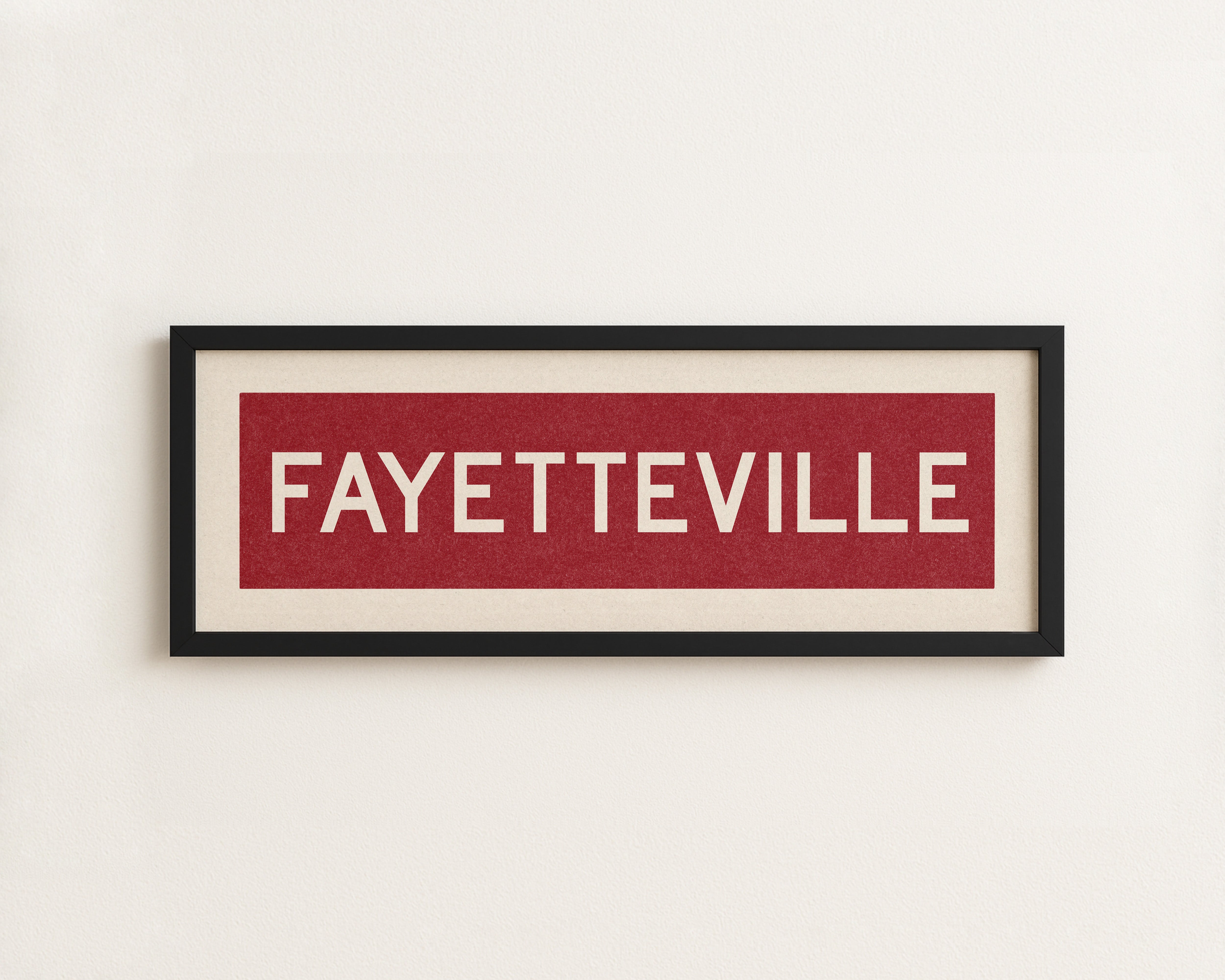 Framed Fayetteville Red Bus Scroll - Tejas Country Club