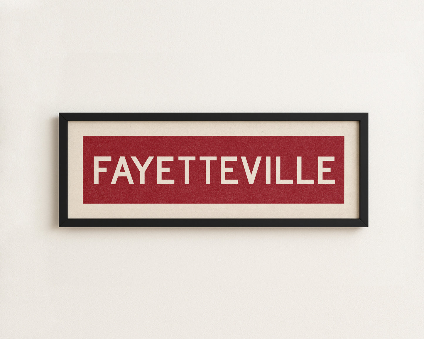 Framed Fayetteville Red Bus Scroll