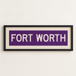 Framed Fort Worth Purple Bus Scroll - Tejas Country Club
