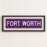 Framed Fort Worth Purple Bus Scroll - Tejas Country Club