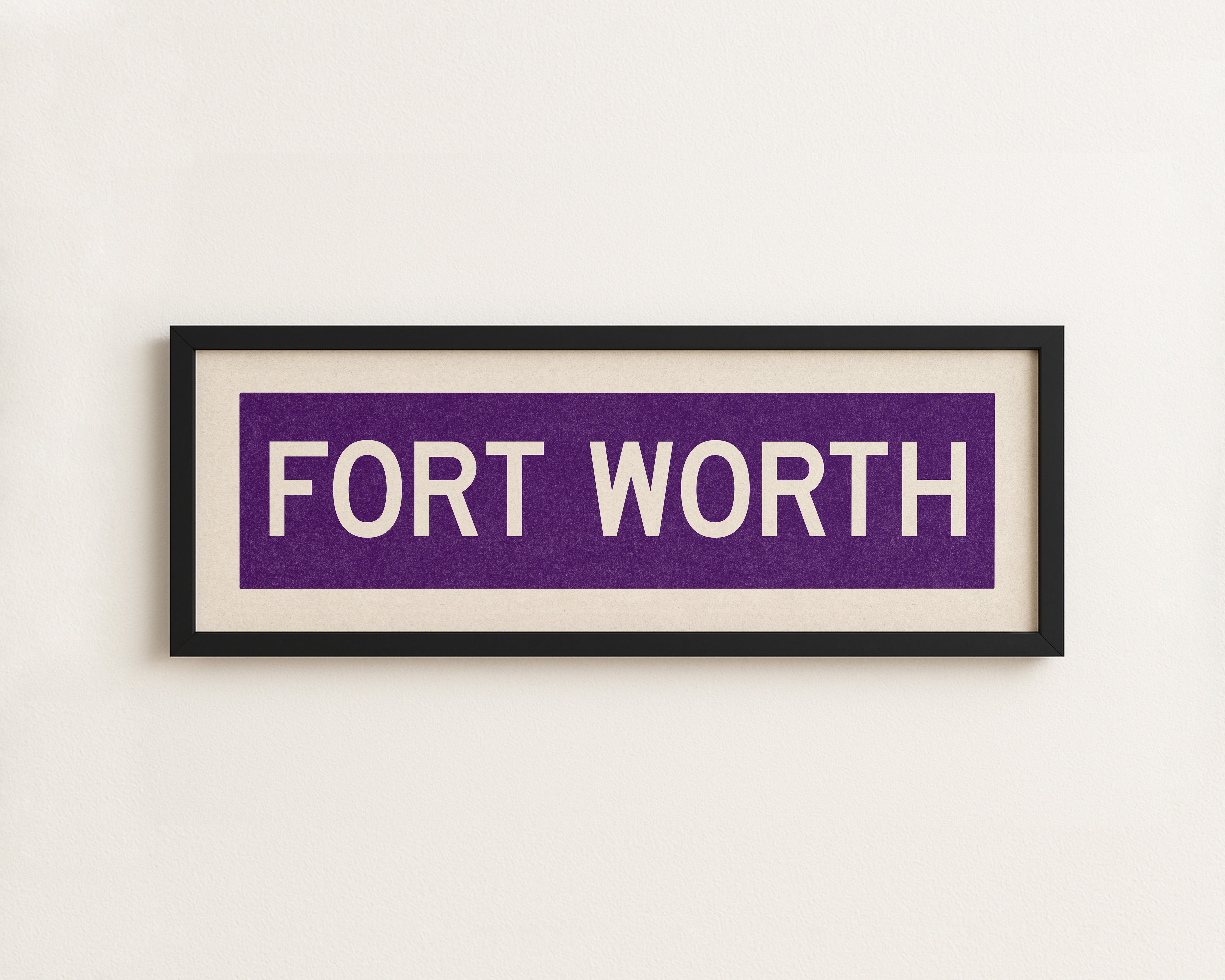 Framed Fort Worth Purple Bus Scroll - Tejas Country Club
