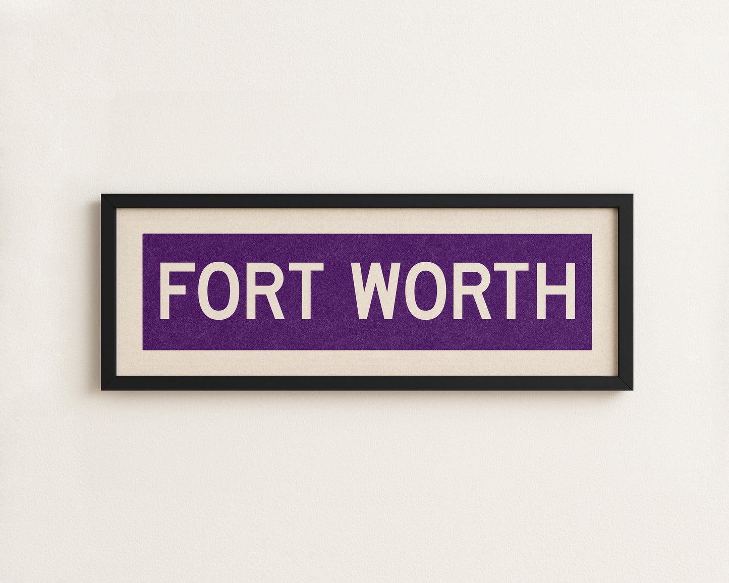 Framed Fort Worth Purple Bus Scroll