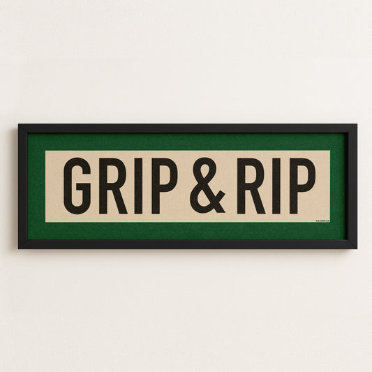 Framed Grip and Rip Golf Art Scroll Sign